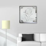 Amor Liebes Engel Motivspiegel Spiegel Motiv Hochzeitspaar Geschenk Unikat personalisiert Gravur Namen