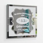 Herzlichen Glückwunsch zum Geburtstag Motivspiegel Spiegel Motiv Namen Gravur Unikat personalisiertes Geschenk