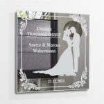 Traumhochzeit Hochzeit Paar Hochzeitspaar Motivspiegel Spiegel Motiv Geschenk Gravur Unikat personalisiert