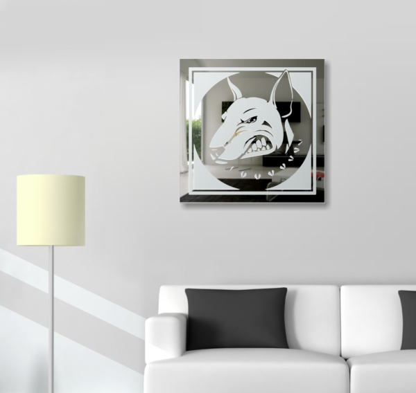 Bullterrier Hundebild Terrier Dog Gravur Wandbild Spiegel