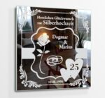 Silberhochzeit Hochzeit Ringe Rose Gravur Spiegel Bild Geschenk