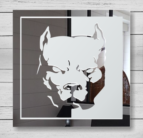 Pitbull Hunde Bild Gravur Wandbild Deko Spiegel Glas