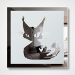 Katze Cat Bild Motiv Gravur Wandtattoo Spiegel Dekoration