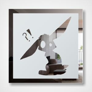 Bunny Hase Motiv Bild Wandspiegel Gravur Wandtattoo Design Dekoration Glas