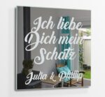 Ich liebe Dich mein Schatz Motivspiegel Gravur Namen Geschenk Liebe Liebesbeweis