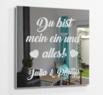 Liebes Spruch Liebesbeweis Gravur Spiegel Herzen Glas Geschenk für Paare