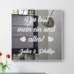 Liebes Spruch Liebesbeweis Gravur Spiegel Herzen Glas Geschenk für Paare