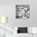 Storch Baby Kinder Geburt Motivspiegel Gravur Spiegel Motiv Bild Schild Geschenk Unikat personalisiert