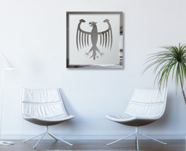Motivspiegel Adler Symbol Sandgestrahlter Wandspiegel