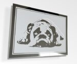 Bulldogge Hunde Motiv Bild Gravur Spiegel Glasbild