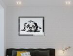 Bulldogge Hunde Motiv Bild Gravur Spiegel Glasbild