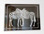 Zebras Afrika Bild Wand Spiegel Design Glas Art Dekor