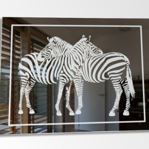 Zebras Afrika Bild Wand Spiegel Design Glas Art Dekor