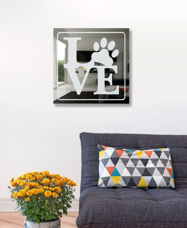 Love Pets Hunde Wandbild Spiegel Dekor Gravur Design Schild Spiegel