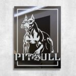 Pitbull Pit Bull Motiv Wandspiegel Design Hunde Deko Glas Wandbild