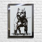 Stafford Terrier Bild Motiv Glas Spiegel Gravur Deko Wandbild