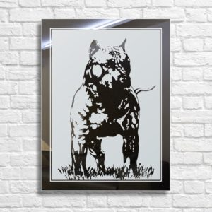 Stafford Terrier Bild Motiv Glas Spiegel Gravur Deko Wandbild