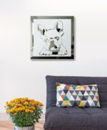 Franzsösische Bulldogge Bild Gravur Spiegel Wand Deko Schild Glas