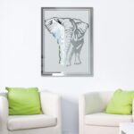 Elefant Afrika Deko Bild Gravur Spiegel Glas