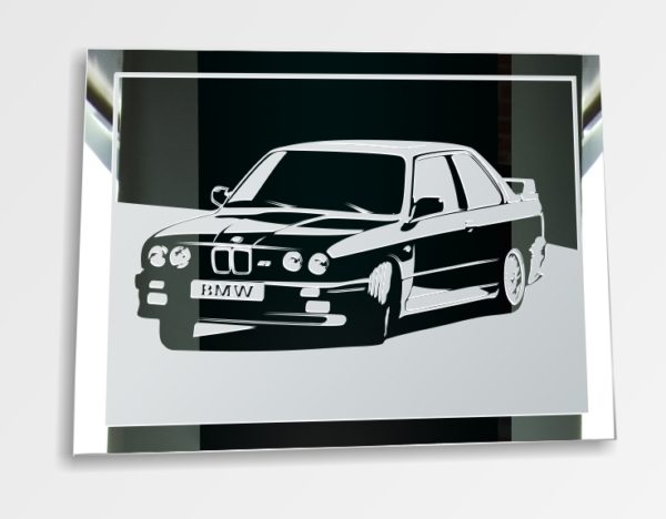 BMW M3 tuning Bild Gravur Motiv Wandspiegel Deko