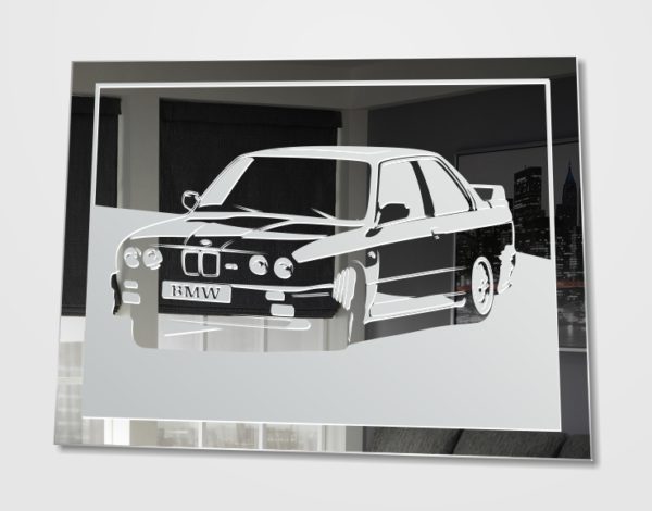 BMW M3 tuning Bild Gravur Motiv Wandspiegel Deko