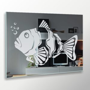 Fisch Motiv Bild Design Art Deko Wandspiegel