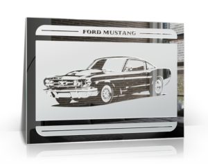 FORD MUSTANG Bild Gravur Motiv Wandspiegel Deko