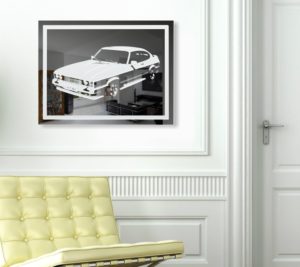 FORD CAPRI Bild Gravur Motiv Wandspiegel Deko