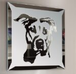 Pitbull Pit Bull Motiv Wandspiegel Design Hunde Deko Glas Bild