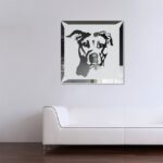 Pitbull Pit Bull Motiv Wandspiegel Design Hunde Deko Glas Bild