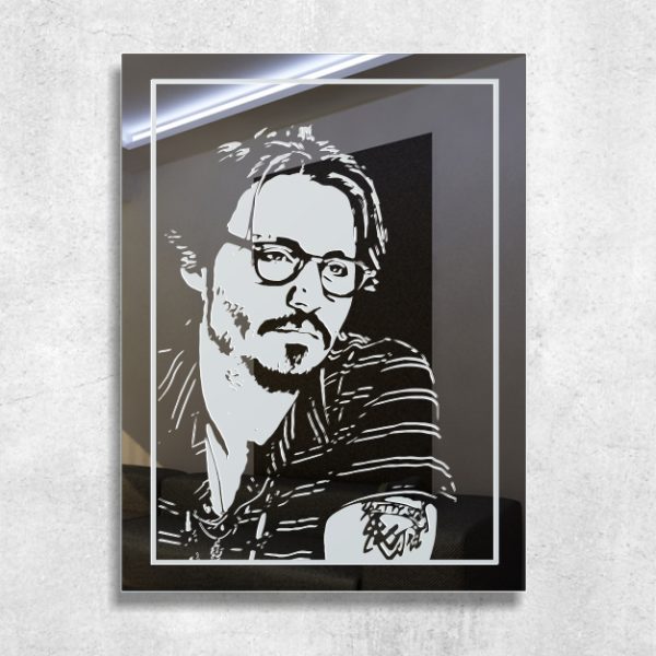 Jonny Depp Motiv Bild PopArt Film Deko Spiegel