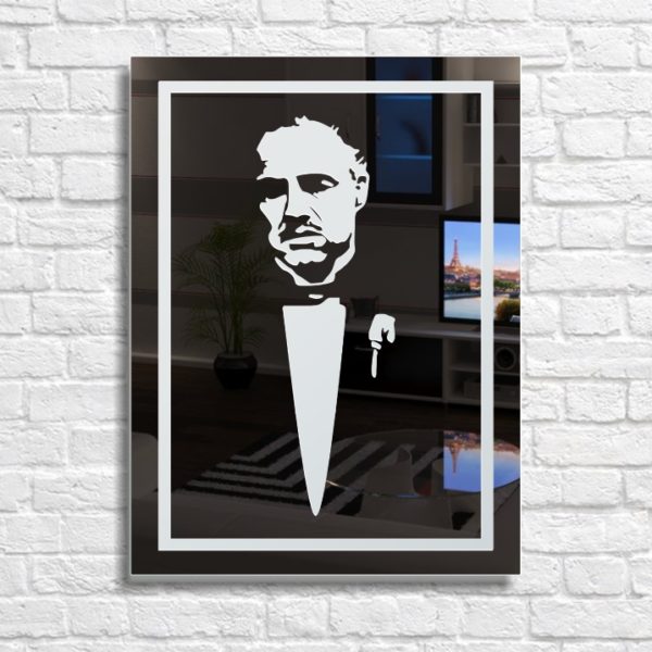 Der Pate Godfather Spiegel Motiv Bild Gravur Glasbild Deko