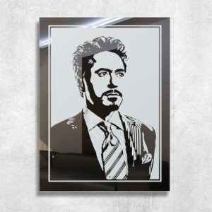Robert Downey Jr. Spiegel Motiv Bild Gravur Glasbild Deko