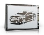 Opel Astra Motiv Spiegel Gravur Bild Design Glasbild Dekoration