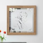 Amor Liebes Engel Motivspiegel Spiegel Motiv Hochzeitspaar Geschenk Unikat personalisiert Gravur Namen Holzrahmen Natur braun