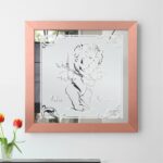 Amor Liebes Engel Motivspiegel Spiegel Motiv Hochzeitspaar Geschenk Unikat personalisiert Gravur Namen Holzrahmen rose